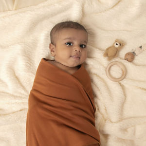 95% Organic Cotton 5% Spandex Rib Knitted Unisex Infant Rompers 100 X 100cm Soft Stretchy Light Weight Swaddle <b>Wraps</b> 0-3 Baby - Product Image 2