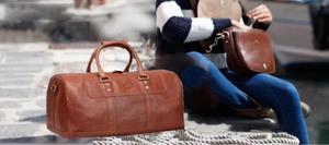 Leo Torresi New Vintage Buff hide Genuine Leather Brown Duffle Bag Travel Bag for Men & Women - Product Image 2