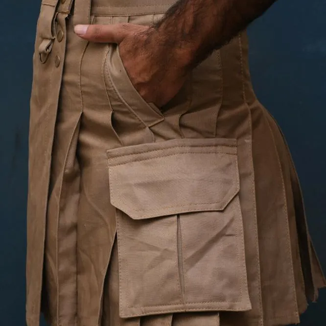 New Handmade Khaki Tactical Men's Combat Battle Uniform Kilt Factory Price Customized Design Logo
