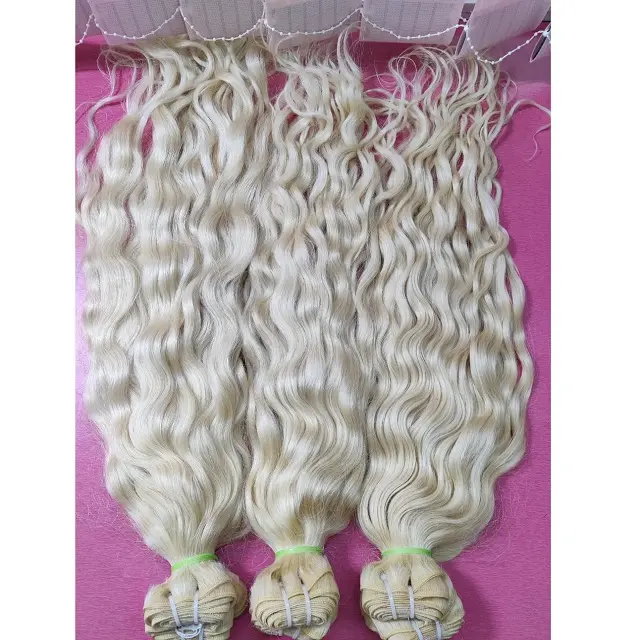 Wholesale Cuticle Aligned 100 Virgin Brazilian 613 Blonde hair extensions wavy hair extensions