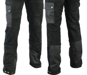 Premium Quality New Style Genuine <b>Black</b> Cow Hide Leather Men's Hunting Pants Anti-UV Flame-Retardant <b>Plus</b> <b>Size</b> Breathable Keven - Product Image 2