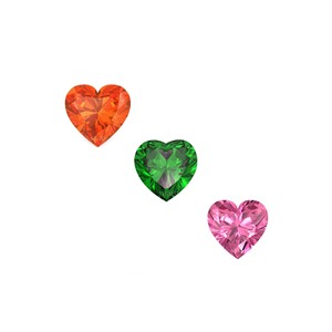 Pierre précieuse multi-tourmaline naturelle taillée en cœur de 11mm en gros pierre à facettes de haute qualité avec certificat IGI - Product Image 1