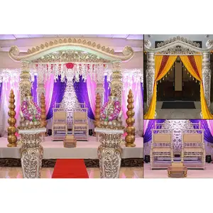 设计师婚礼活动Ram Dhanush Mandap精致胡子婚礼Mandap天堂印度婚礼Maharani Mandap