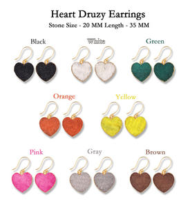 Pendientes colgantes en forma de corazón de azúcar marrón natural, joyería de oro galvanizada hecha a mano, venta al por mayor - Product Image 2