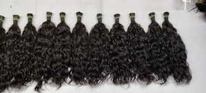 Indian Vendor Wholesale Virgin Natural Curly Remy Hair Extensions <b>Machine</b> Double Weft Full Hair <b>Micro</b> Rings Length Volume Their - Product Image 3