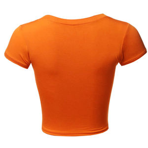 Plain Fashion Turtle Neck <b>Short</b> <b>Sleeve</b> Blank Crop <b>Top</b> Shirts 2021 Spring Sexy Women Clothing Fitted <b>Tops</b> T-Shirt for <b>Ladies</b> - Product Image 6