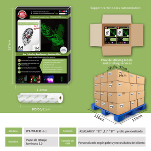 Nuevo papel de transferencia de tatuaje autodeshierba de I + D que <span class=keywords><strong>brilla</strong></span> en la <span class=keywords><strong>oscuridad</strong></span> para cualquier piel - Product Image 5