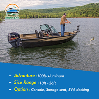Bateau à moteur à réaction en aluminium KinOcean neuf de 20 pieds, bateau Jon pour la pêche, le surf, la rivière et le lac, capacité de 6 personnes