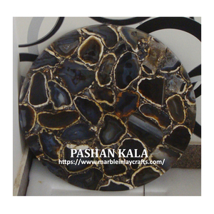 Plateau de Table basse en Agate, pierres précieuses semi-précieuses, naturel - Product Image 1