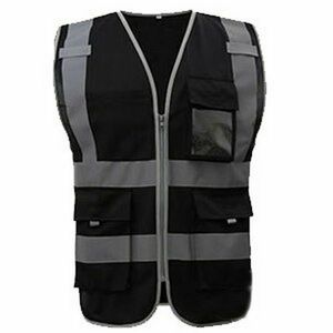 Chaleco de seguridad de nailon de alta calidad con reflector amarillo - Product Image 1