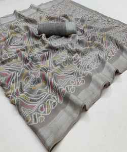 Banarasi Soie Jacquard Saree avec Chemisier Femmes Porter Dames Fête Festival Usage Quotidien Doux Coton Soie Sari En Gros Bas Prix Vêtements - Product Image 6