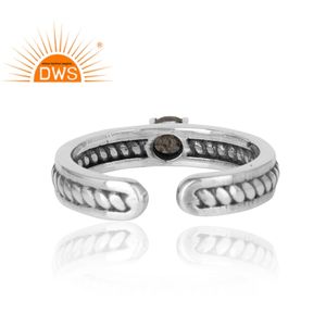 Natural Labradorite Gemstone <b>Ring</b> Prong <b>Set</b> Sterling Silver Oxidized <b>Ring</b> Adjustable <b>Ring</b> Jewelry Supplier - Product Image 3