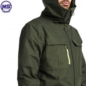 <b>Men's</b> Warm Soft Shell Jacket for Winter Breathable <b>Fleece</b> and Polyester Stand Collar Outdoor Wear - Product Image 5