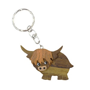 El mejor vendedor de madera <span class=keywords><strong>vaca</strong></span> talla clave cadena personalizada animal forma titular de la clave - Product Image 6
