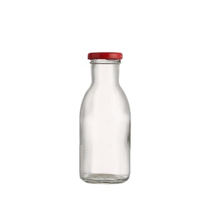 Personnalisé 100ml 200ml 500ml Bouteille ronde en verre lait café boisson bouteilles de jus en verre vides avec <span class=keywords><strong>bouchon</strong></span> - Product Image 6