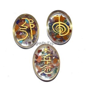 Reiki 1 y 2 orgonita Chakra conjunto Oval - Product Image 1