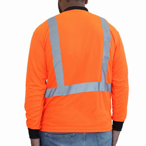 Hi Viz Camisa de cuello de manga larga con bolsillo frontal Logotipo personalizable de alta calidad Ropa DE SEGURIDAD reflectante de gran tamaño impermeable - Product Image 6