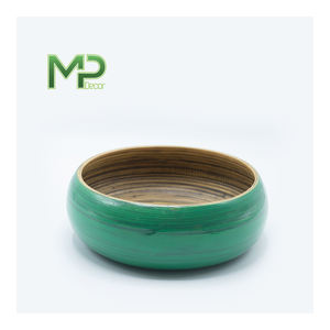 Cuenco de bambú pintado de vida natural hecho a mano de alta calidad, artesanía artesanal de Vietnam en productos de bambú - Product Image 3