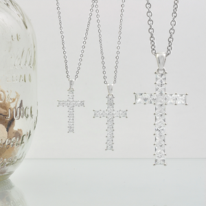 Zicon-collar con colgante de Cruz para mujer, Plata de Ley 925 - Product Image 3