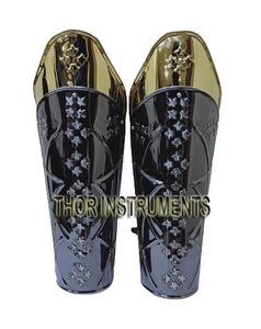 Protège-jambes de chevalier, protège-oreilles, brassard, en acier inoxydable, style médiéval - Product Image 6