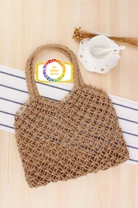 Sac de paille d'usine avec poignée/raphia de paille à motifs sac de Style de plage de messager rond pour femme sac de voyage et de shopping bon marché - Product Image 4