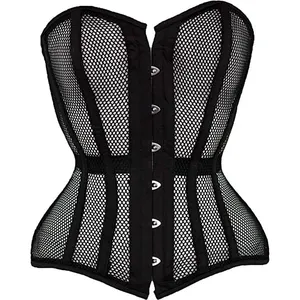 Mesh Corset Summer fashion waist training mesh corsets manufacturer at low price Black Sports Mesh fullbust corset