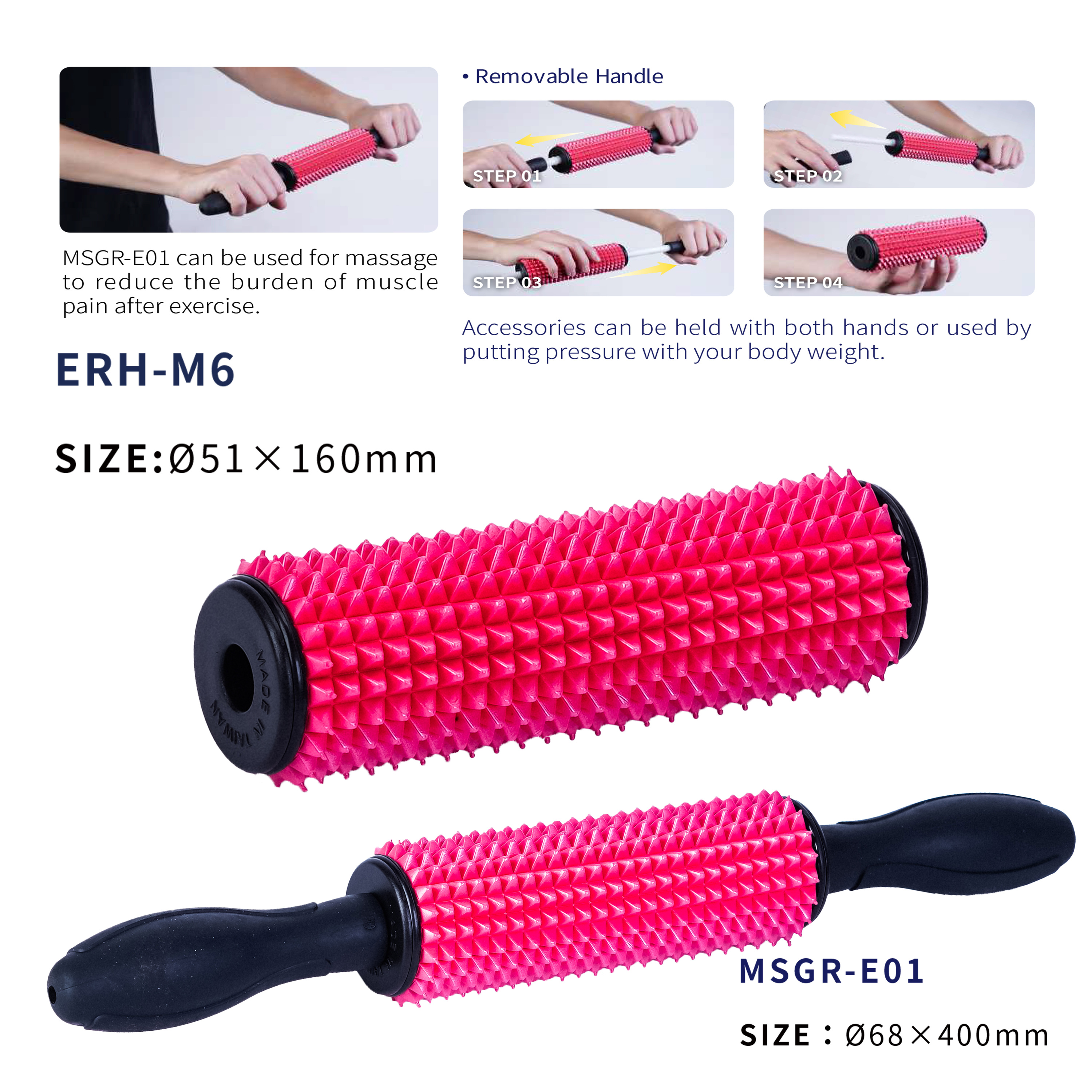Bâton De Massage Rouleau Musculaire Tissus Profoints Noir Rouge - Léger Pour Gym Et Récupération
