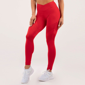 Venta al por mayor Fitness Mujeres Deporte Leggings sin costuras Cintura alta Elástico Sólido Yoga Leggings Gimnasio Pantalones Ropa deportiva - Product Image 1