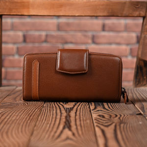 Sac à main Long pour femmes 2023 dernière conception boîte-cadeau en cuir véritable en option fermeture éclair et moraillon couleur personnalisée antivol - Product Image 3