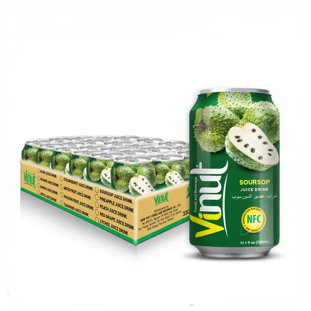 330 мл банка VINUT Soursop напиток BRC GMP HACCP KOSHER HALAL FSSC безалкогольный напиток