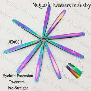 Nouvelle pince à cils en acier inoxydable de couleur différente de conception pince à épiler d'extension de cils de couleur arc-en-ciel Logo personnalisé - Product Image 6