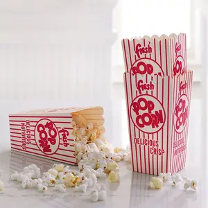 Grosir Kustom Dicetak 3d Mini Ukuran Kotak untuk Bioskop Pesta Pink Mendukung Sekali Pakai Ayam Popcorn Kemasan Kotak Kertas