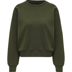 Sudadera roja con cuello redondo de manga completa de invierno para mujer con logotipo personalizado Técnicas lavadas Diseño forrado Sudaderas con capucha y sudaderas para mujer - Product Image 6