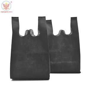 Bolsa de compras de camiseta no tejida reutilizable ecológica personalizada con chaleco estampado de logotipo bolsa no tejida con logotipo impreso - Product Image 2