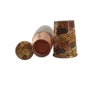 Botella de agua de cobre impresa personalizada de último diseño con vaso de plástico - Product Image 3