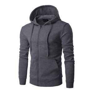 Sudadera con capucha de algodón y LICRA para hombre, prenda deportiva masculina de manga larga con dobladillo curvado y diseño liso, ideal para gimnasio, culturismo y Fitness - Product Image 3