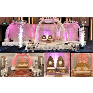 ที่น่าตื่นตาตื่นใจช้างเสาลำต้นจัดงานแต่งงาน Mandap สง่างามแต่งงานช้างงายงามาเลเซียโบราณเสางาแต่งงาน Mandap - Product Image 1