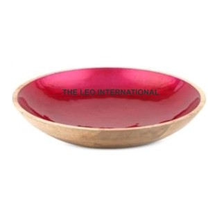 Matériau en bois de fer avec poignées latérales Bol décoratif Forme ronde Servant des aliments Collations aux fruits Bol fantaisie - Product Image 5