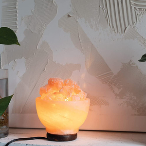 Custom Made Himalayan Salt <b>Fire</b> Bowl Lamp Handmade Eco-Friendly Natural Shape Modern Feng Shui Design Impex Pakistan - Product Image 3