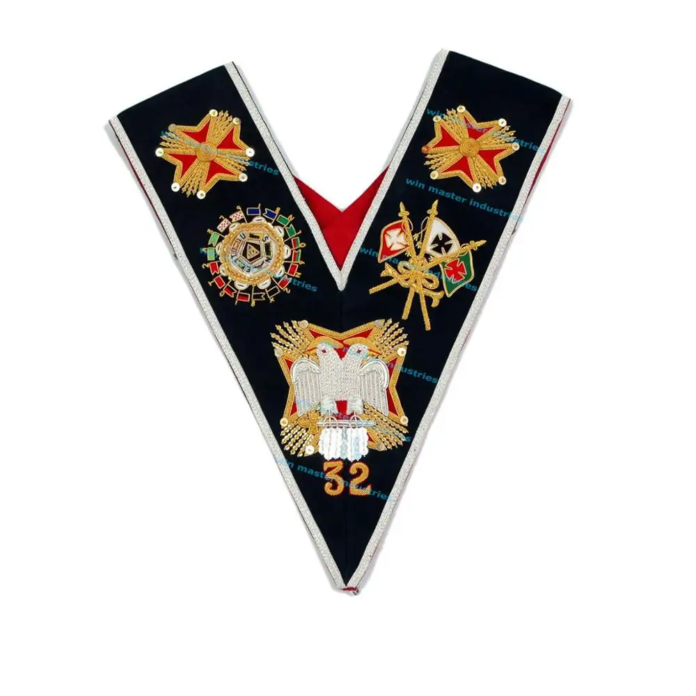 Вышитый воротник Masonic regalia MARK высшего качества