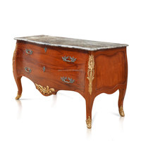 Buffet de commode en bois massif, 2 tiroirs, haut classique, marbre