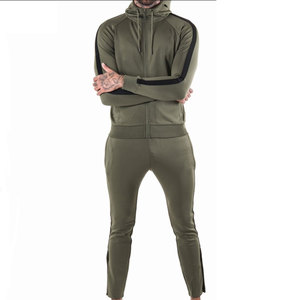Survêtement noir de course à pied pour homme, ensemble deux pièces en coton et Polyester, pantalon à capuche, costume de sport, nouvelle collection - Product Image 4