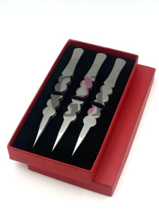 Pinzas de extensión de pestañas de acero inoxidable con diseño de círculo plateado de nueva calidad al por mayor, instrumento de belleza con logotipo personalizado - Product Image 4