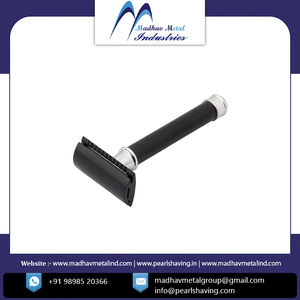 Afeitadora de seguridad de doble filo Pearl Best para hombre, ajustable, con mango de latón y cuchillas de acero inoxidable - Product Image 3