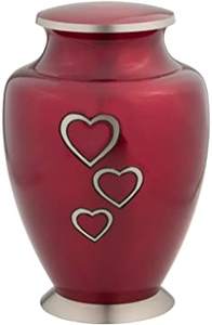 Urne de crémation en aluminium de conception de coeur pour les urnes de souvenir de cendres - Product Image 2