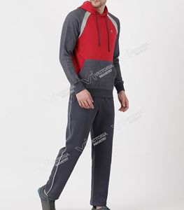 Chándal de lana transpirable de 2 piezas unisex para hombre con estampado de logotipo, ropa de entrenamiento de invierno, chándales de diseño propio - Product Image 6