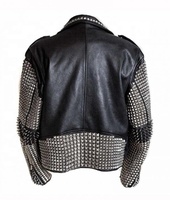 Nouvelle veste en cuir noir gothique pour homme avec longues pointes, style rock punk, veste de motard personnalisée faite à la main