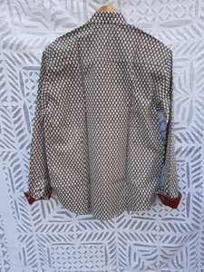 Chemise pour homme en tissu imprimé en bloc de coton de haute qualité, fermeture à boutons et col rabattu, manches longues, vêtements décontractés pour homme - Product Image 4