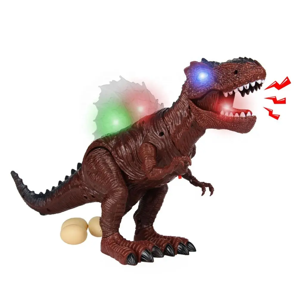 Musicale a piedi battery operated giocattoli dinosauro con depongono le uova e la luce per I Bambini