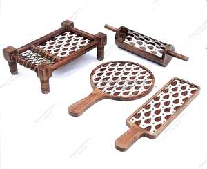 Nouveauté : Plateau de service Khatiya en bois de manguier fait main, collection Maaz, émaillé, style antique, personnalisable - Product Image 2